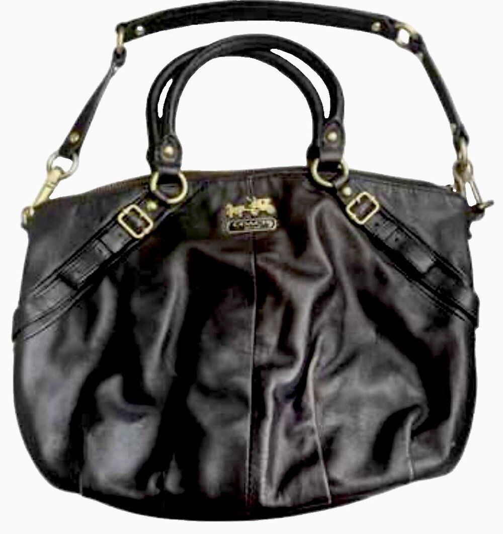 Coach Vintage MEDIUM Black Leather Madison Sophia Satchel Shoulder Bag 15960 Y2K
